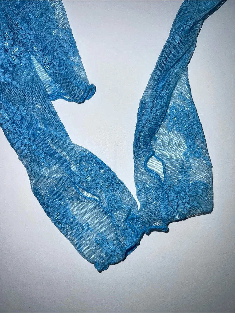 NEW Intimately Free People Lady Lux lace layering top in blue bell XS